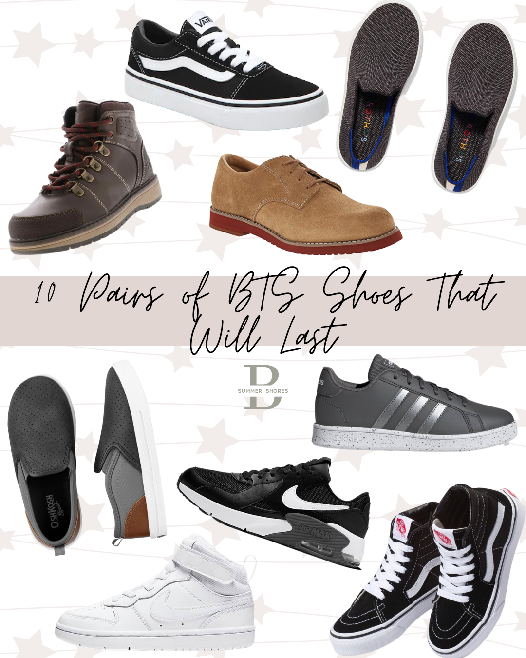 10 Pairs of Back to School Shoes for Boys Being Summer Shores